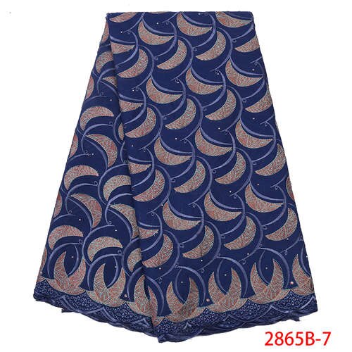 Swiss Voile Lace Fabric Top African Dry Lace Fabric  Swiss Voile Lace In Switzerland with Stones KS2865B-6