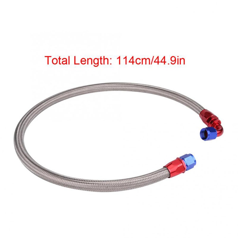 2Pcs 1m 10AN Stainless Steel Braided Engine Oil Fuel Line Hose Fitting End Adapter Auto Parts