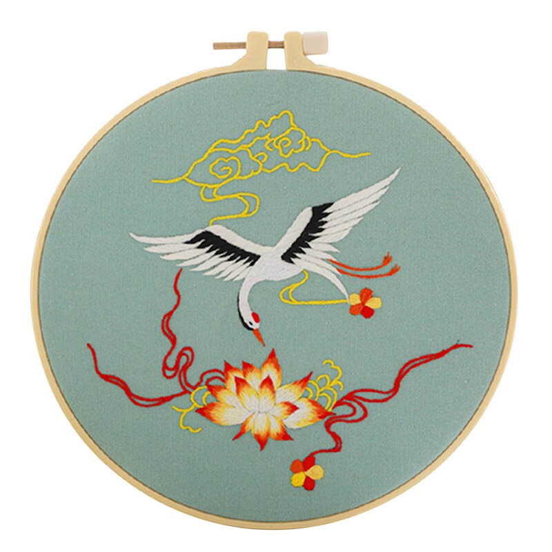 Chinese DIY Flower Embroidery Kit Cross Stitch Set With Hoop Pattern Printed Needlework Sewing Art Handicraft Decor 2022: type D