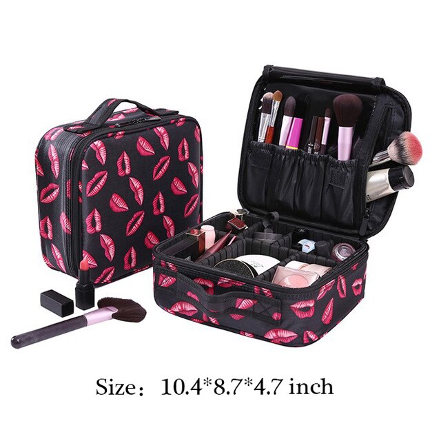 HMUNII Women Cosmetic Bag Travel Makeup Organizer Make Up Box Cosmetics Pouch Bags Beauty Case For Makeup Artist: I-Cosmetic bag