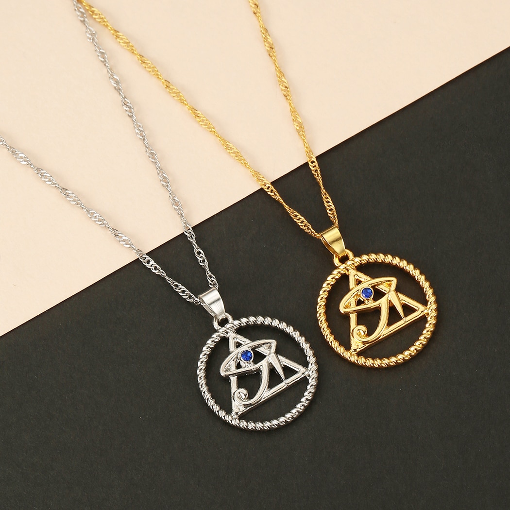 Kinitial ägyptisch Ankh Halskette Gold Farbe böse Auge Anhänger zierlich Kette Halsketten minimalistisch einfach Schmuck Pro Frauen Männer