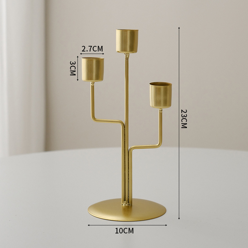 Kerzenhalter, moderner Kerzenständer aus Metall, Hochzeitskerzenständer, exquisite Desktop-Party-Dekoration für die Heim- und Bürodekoration: Licht Grün