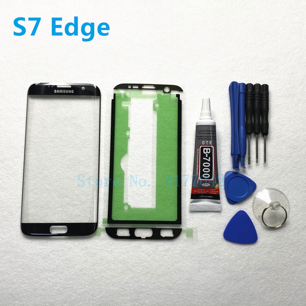 Front Outer Glass Lens Panel replacement For Samsung Galaxy S7 Edge G935 G935F S7 G930 G930F LCD touch screen + B-7000 glue Tool