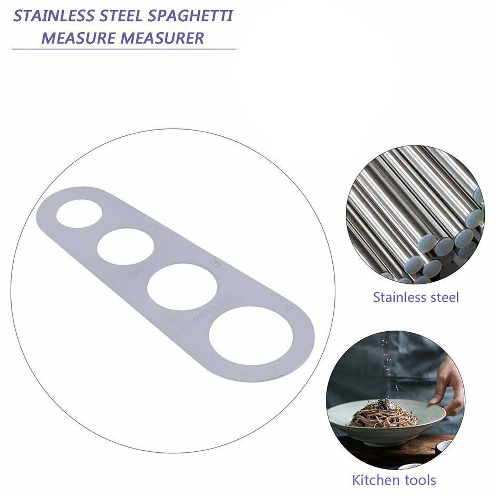 3# Measure Tool Kitchen Gadget Stainless Steel Pasta Spaghetti Measurer Measure Tool Kitchen Gadget (silver)