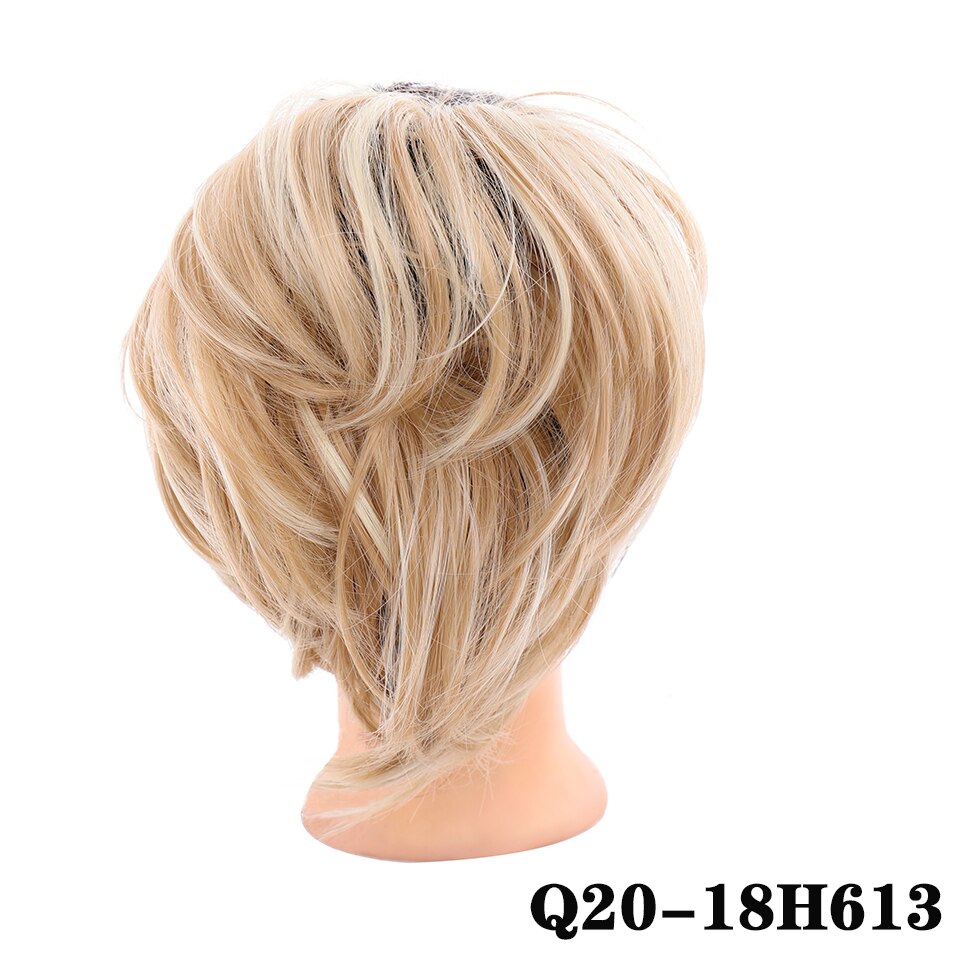 Lupu Grijs Bruin Bed Steil Haar Extensions Pad Elastische Haar Touw Rubber Band Chignon Donut Haar Broodje: 1B/27HL