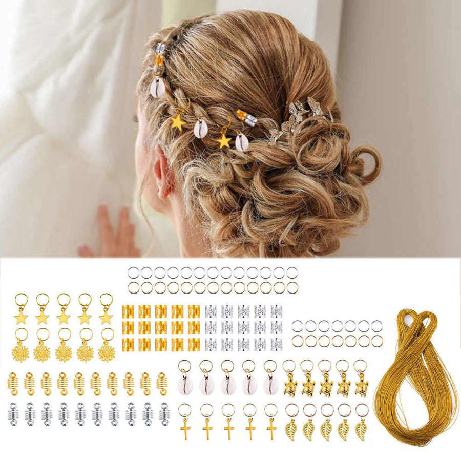 Rastas copos de nieve forma de hoja anillos de pelo Clip bandas de pelo accesorios para trenzas de cuerda varias formas anillos de pelo 120 Uds