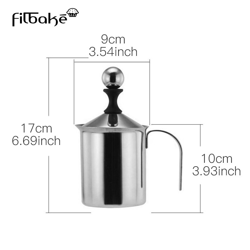 Filbake Doppel Schäumer Milch Shaker Cappuccino Pumpe Schäumer Edelstahl Hand Schäumende Maschine Melken Für Bubbler Kaffee Gerät