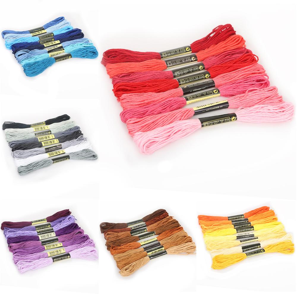 8pcs / bag per small bar 7.5m and Color cross stitch thread DIY clothing sewing supplies and fabrics