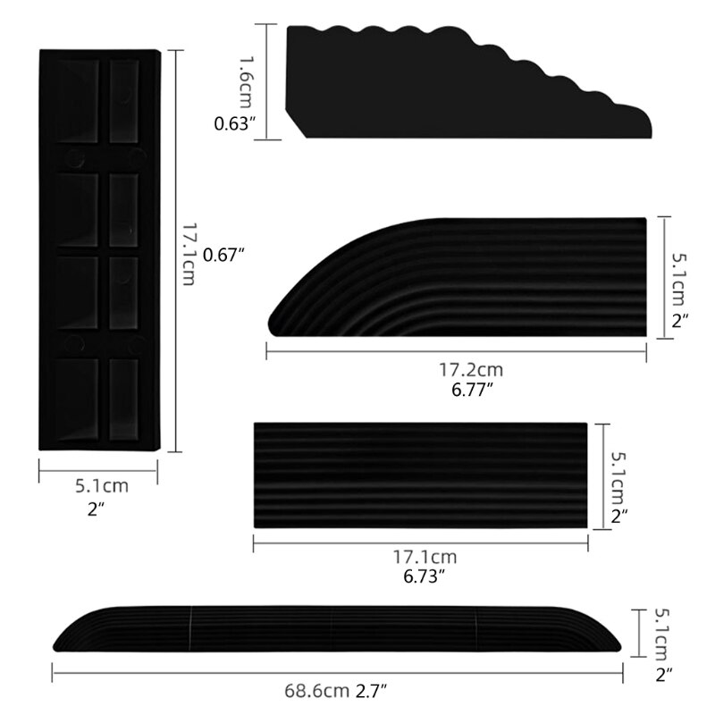 R2JD Solid TPE Wheelchair Ramp Curb Ramp Slope Pad Kit for Smart Vacuum Cleaner Access Transitions Entry Ramp
