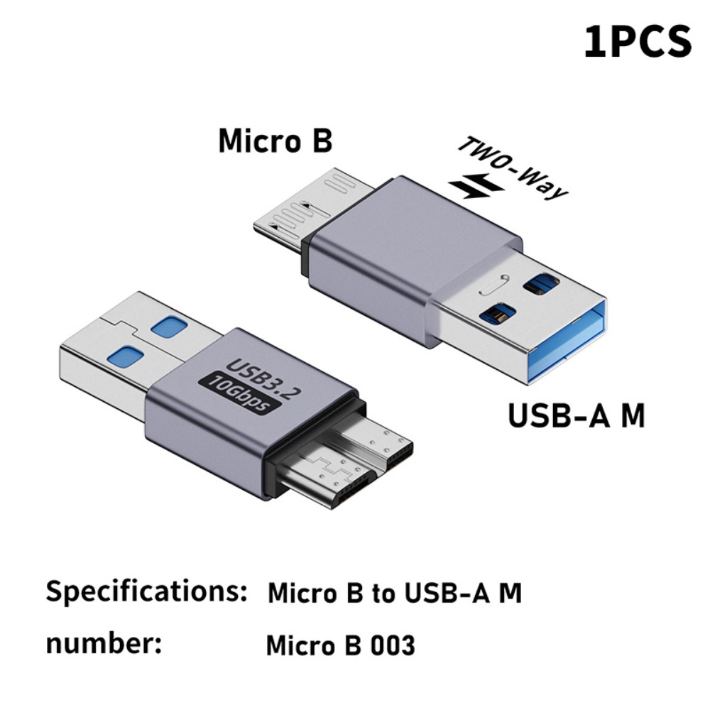 USB3.0 Micro B Adapter High Speed Data Transfer Type C Female Adapter Compact Male To Type C Type-C USB3.0 Micro B Connector: Yellow