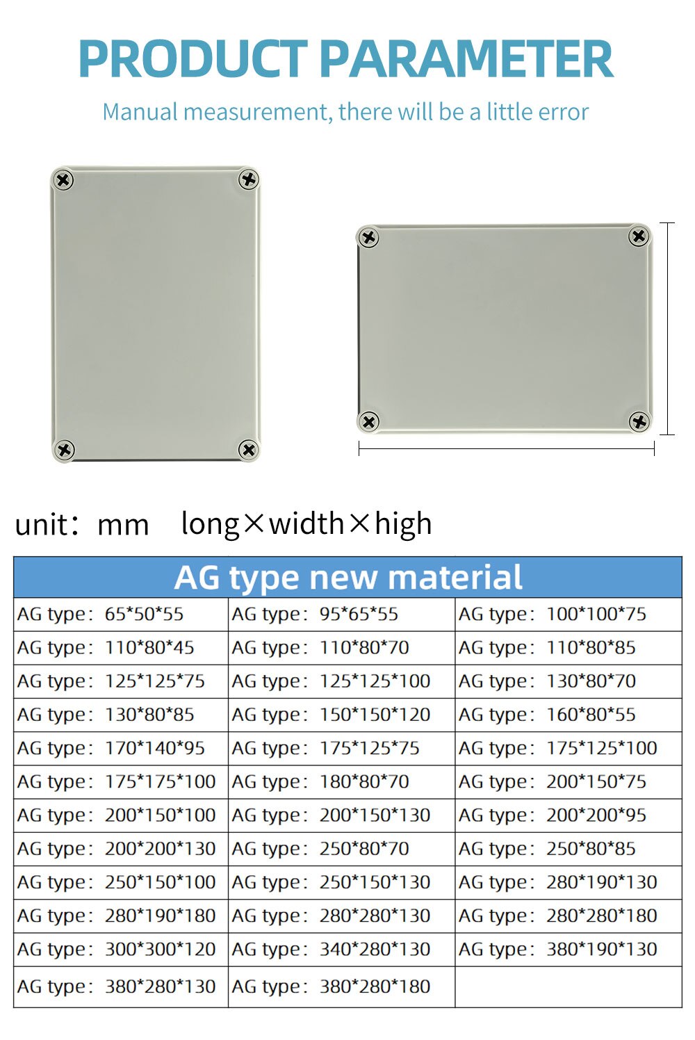 Big Size Outdoor Waterproof Case Enclosure Plastic Box Electronic Project Case Waterproof Junction Box for Electronics
