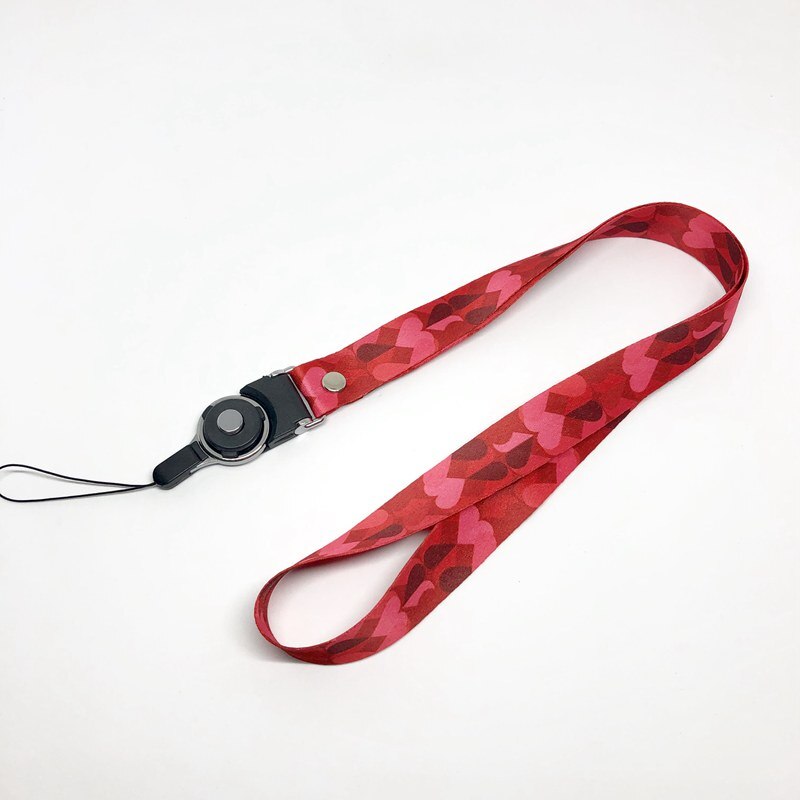 Telefoon Riemen Luxe Klassieke Liefde Camouflage Mobiele Telefoon Lanyard Id Badge Houders Nek Bandjes Met Sleutelhanger Voor Samsung Iphone: Red Love