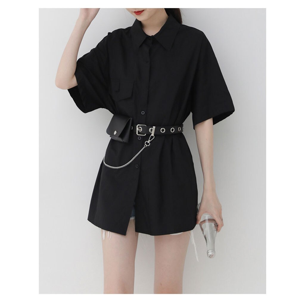 Damen-gürteltasche aus leder mit kette, streetwear-stil, jeans-hüfttasche