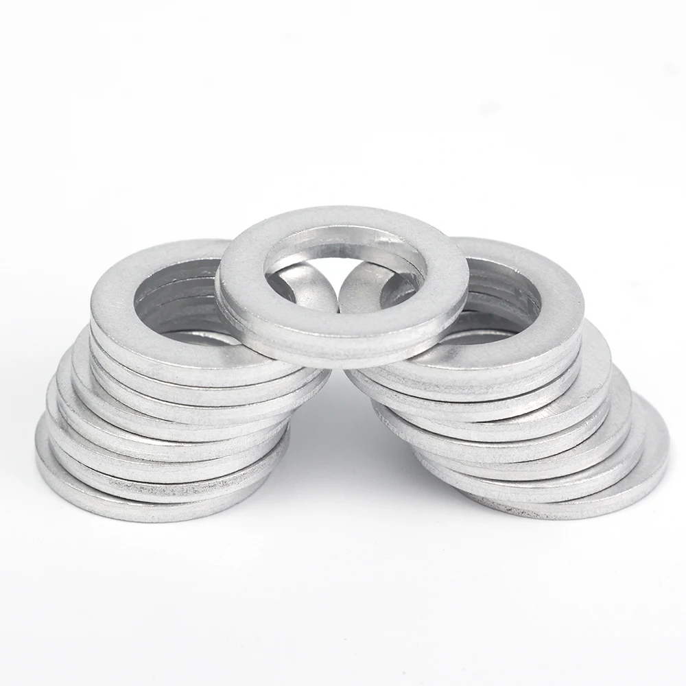 Juntas de sellado del tapón de drenaje de aceite del motor OE # 94109-14000 Tornillo de cárter de aceite de coche Arandela de aluminio/cobre Accesorios reemplazables para Honda: Blanco / Tipo 5
