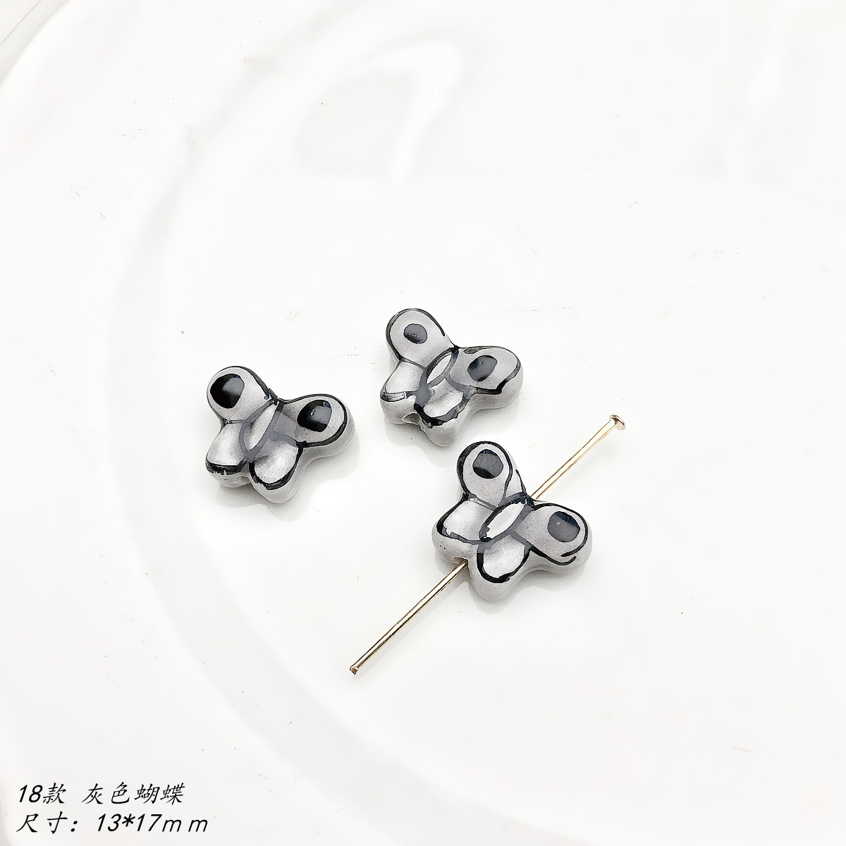 20 Stück schwarz weiß Keramik perlen DIY Porzellan verlieren Perle für Schmuck herstellung Zubehör