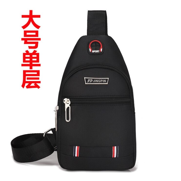 Mannlig usb-lading skulder crossbody-vesker herre anti-tyveri brystveske gymtilbehør sport reisepakke veske: 9905-1 sorte store
