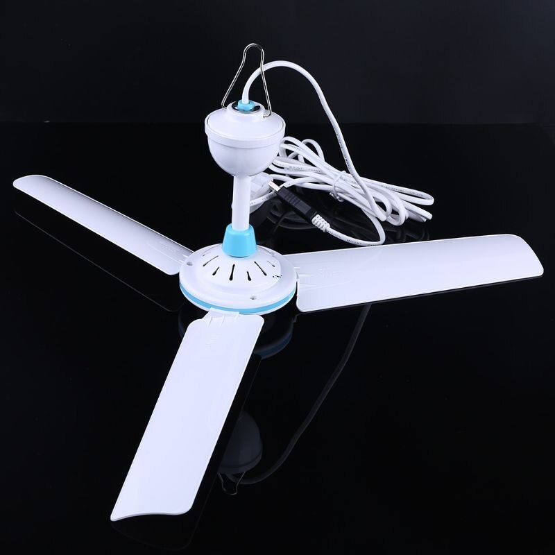 Universal 5V USB Powered Remote Control Timing Ceiling Fan Air Cooler Hanging Fan for Dormitory Bed Camping Outdoor Tent Picnic