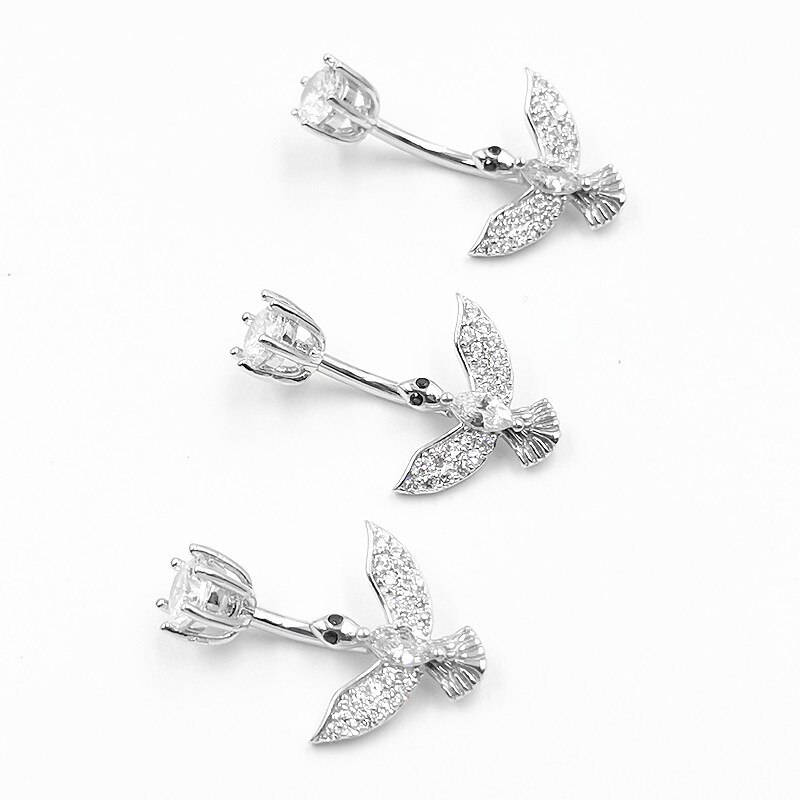 Sterling Silver Eagle Zircon Body Jewelry - Women's Trendy Animal Piercing