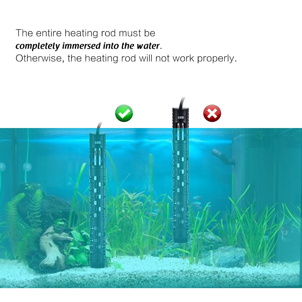 Neue 50/ 100/300/500W Aquarium Heizung Tauch Haustier Fisch Panzer Wasser Heizstab Temperatur Einstellbar mit LED-anzeige