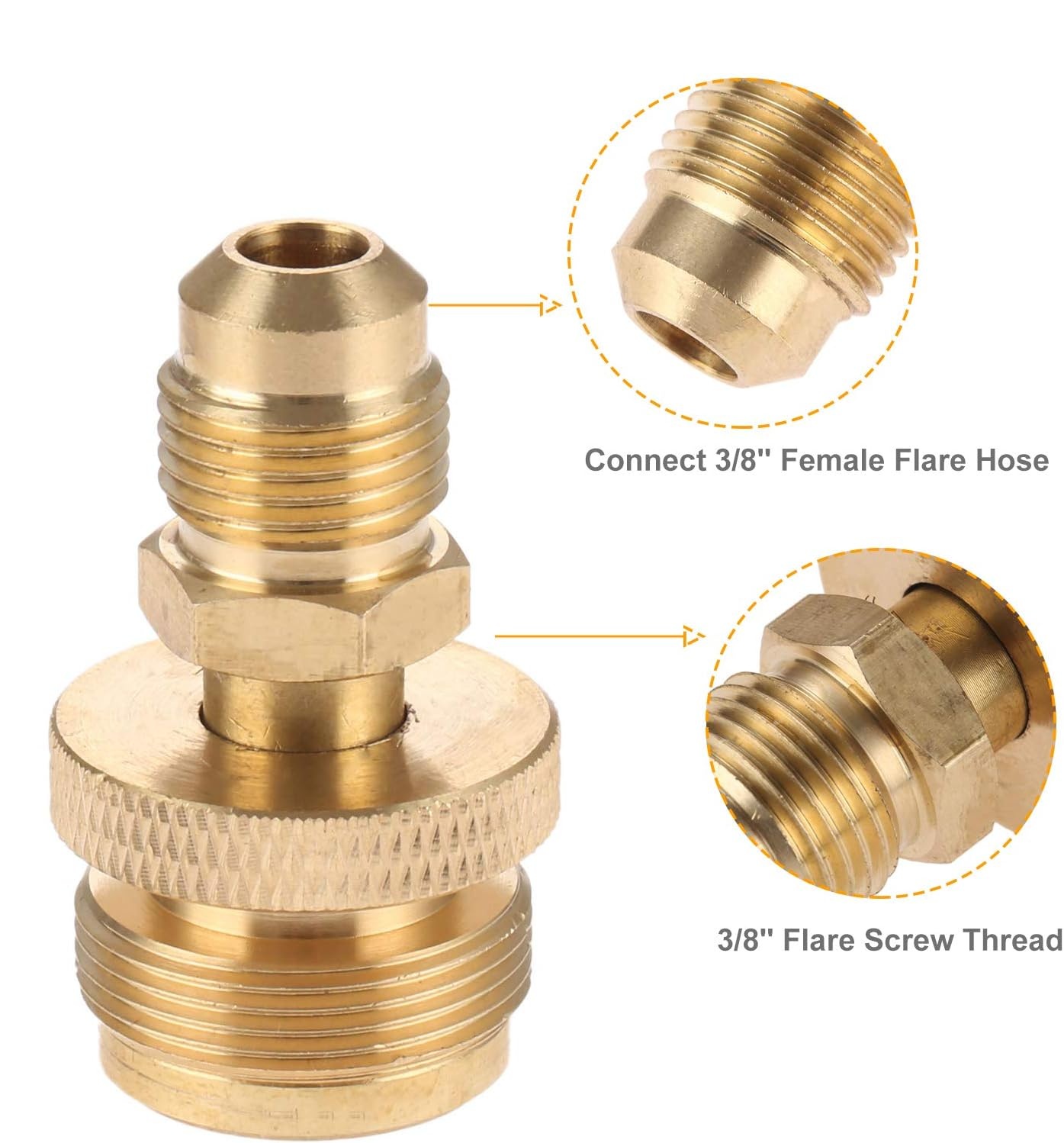 1lb tanque de propano Cansiter regulador portátil parrilla para Camping estufa partes sólido latón adaptador de conexión convertir a 3/8 Bengala