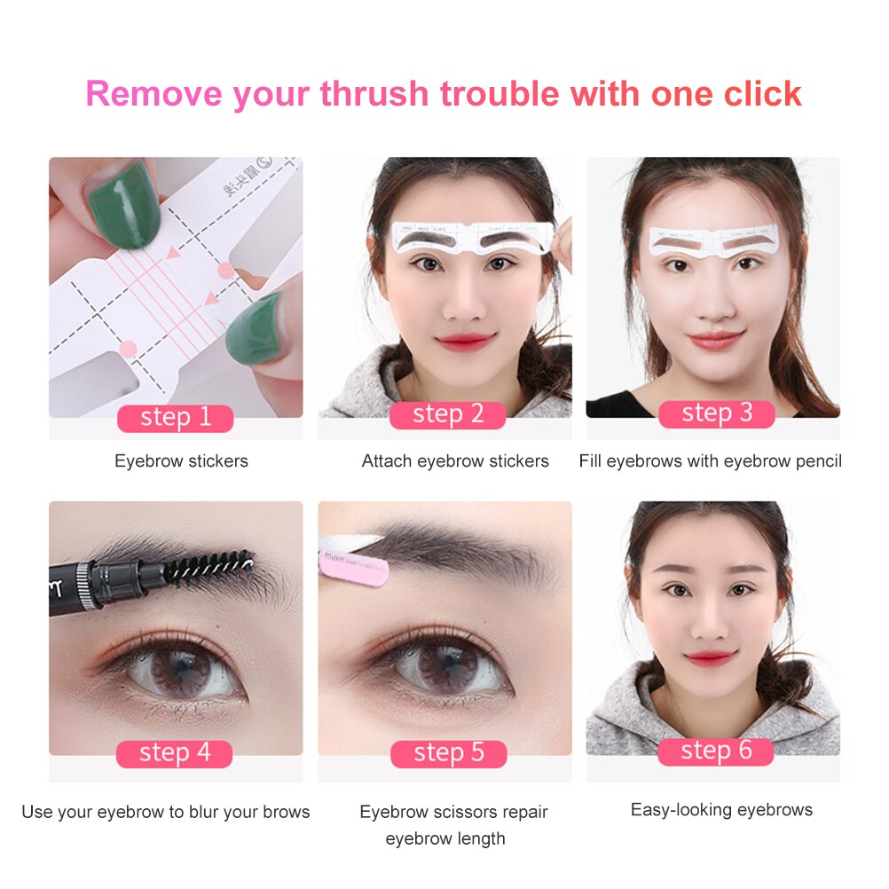 26 Pcs/104 Stickers Reusable Eyebrow Stencil Set Eye Brow DIY Drawing Guide Styling Shaping Grooming Template Card Makeup Beauty