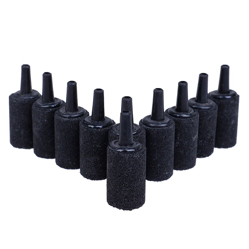 10 Stks/partij Cilinder Bubble Beluchting Beluchter Lucht Steen Voor Aquarium Aquarium Decoratie: Black