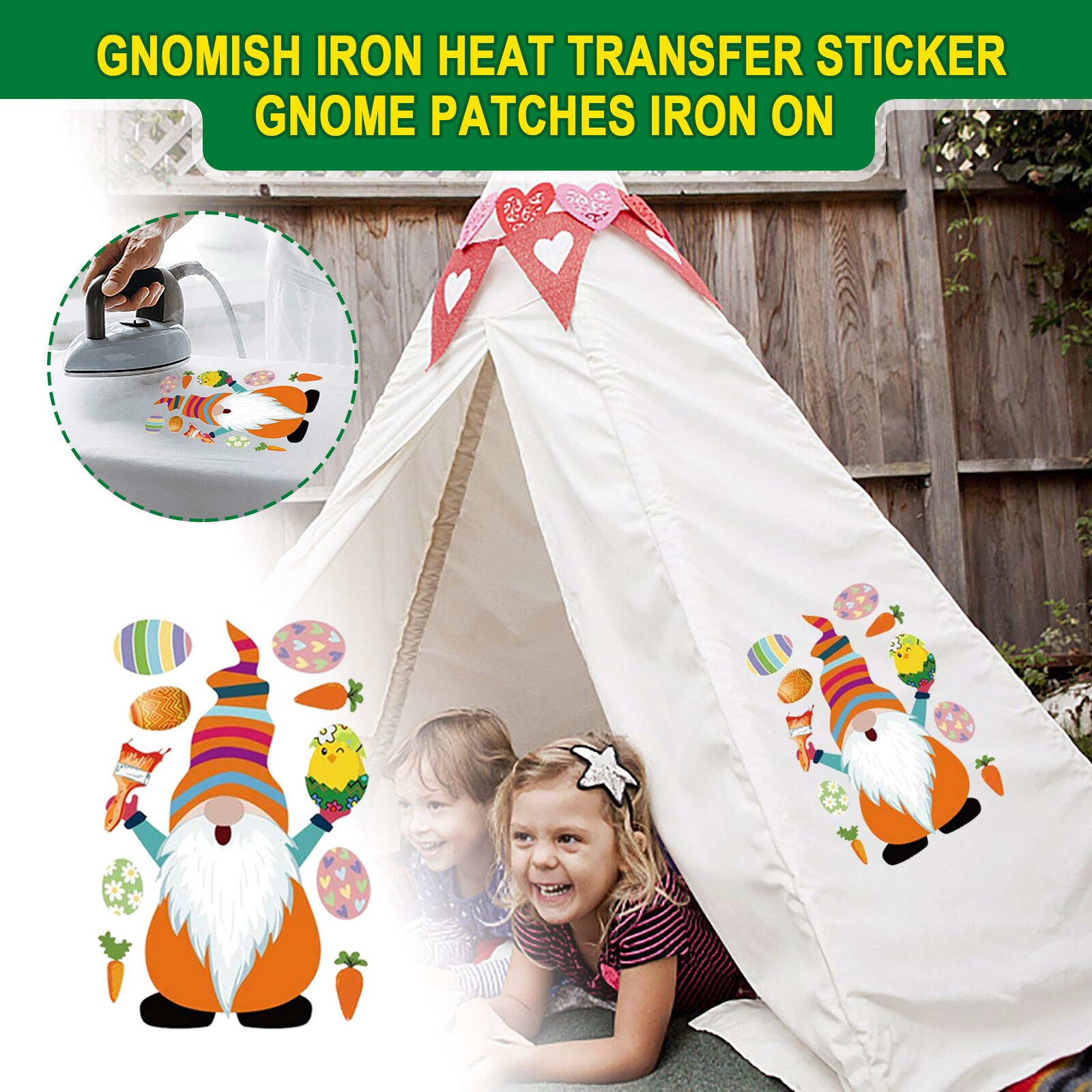 Easter decoration Dwarf DIY thermal Transfer sticker DIY Sticker Dwarf Iron Heat Transfer Sticker Clothing Heat Transfer Decals