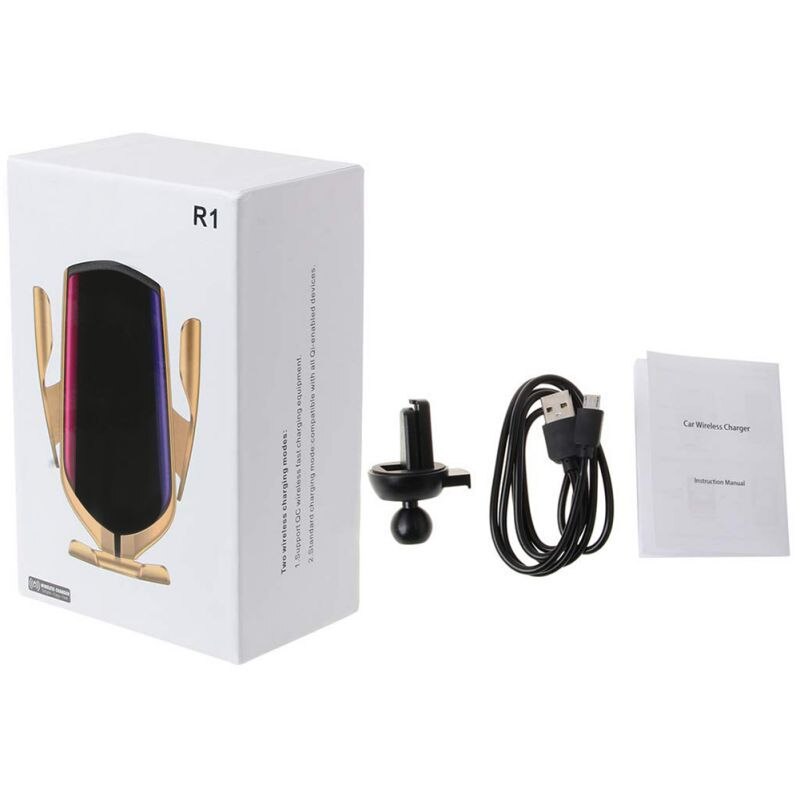Car Phone Holder 1PCS Automatic Clamping Smart IR Sensor Car Mount Phone Wireless Charger Holder