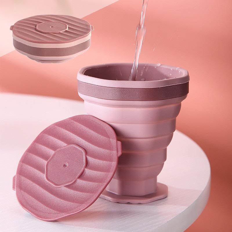 1pc Kaffee Becher Reise Faltbare Silikon Tasse Klapp Wasser Tassen Lebensmittel Klasse Küche Trinken Ware Becher Tee Kaffee Tassen