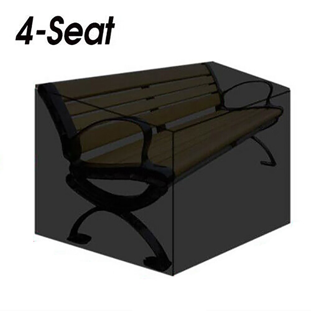 Multiple Specifications Available Garden Bench Dustproof Cover Waterproof Breathable Outdoor Bench Black Seat Cover: 4-seat