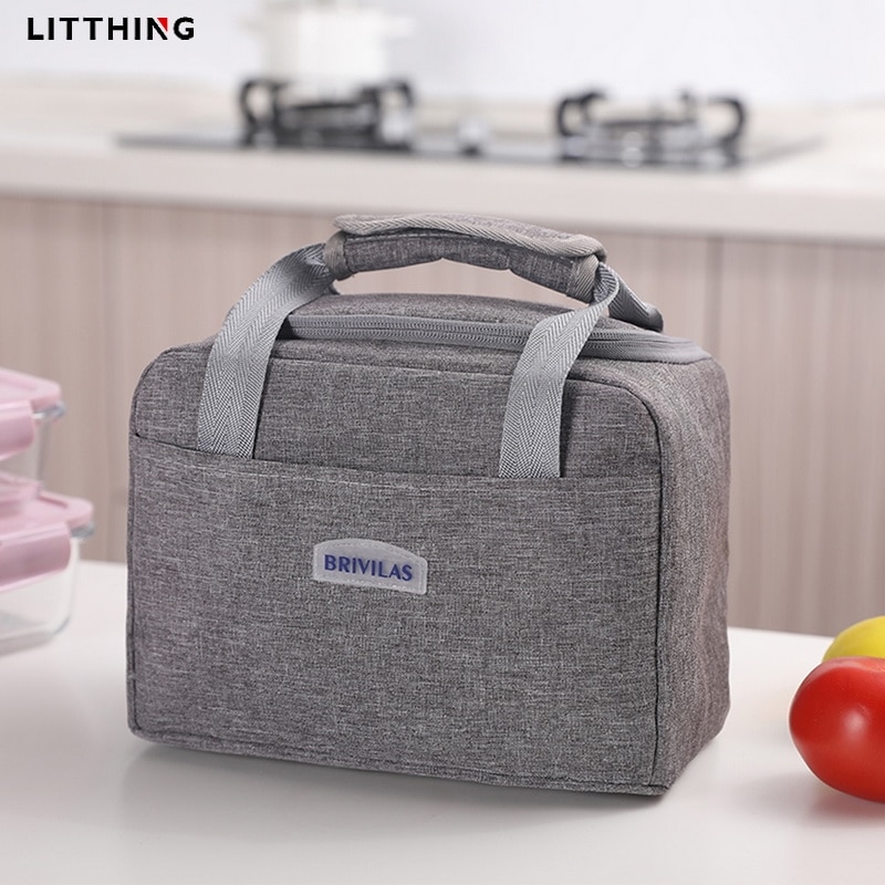 Litthing Lunch Tas Vrouwen Draagbare Geïsoleerde Koeler Waterdichte Tas Picknick Travel Office Ontbijt Tas Voor Vrouwen Mannen Outdoors: grey
