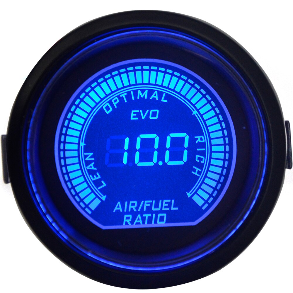 2"52mm Digital Air Fuel Ratio Gauge Red&amp;Blue Dual Led With Narrowband O2 Oxygen Sensor Car Gauge Fit for 12V Car OEM: 0258006028