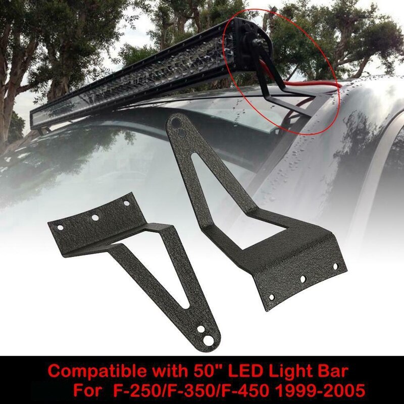 50 inch Roof Straight/Curved LED Light Bar Mounting Brackets Holder for Ford F250/F350/F450 1999: Default Title