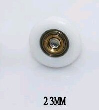 Polea Circular de cristal para puerta corredera de baño, accesorio de ducha Vintage con rueda única, 19, 23, 25 y 27mm: 23mm