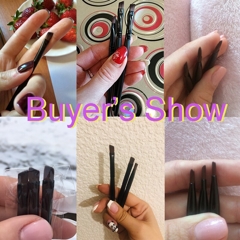 Juego de brochas para cejas, conjunto de 3 unidades de brochas para ojos, máscara de sombra de ojos, pinceles para mezclar, pinceles de maquillaje H517