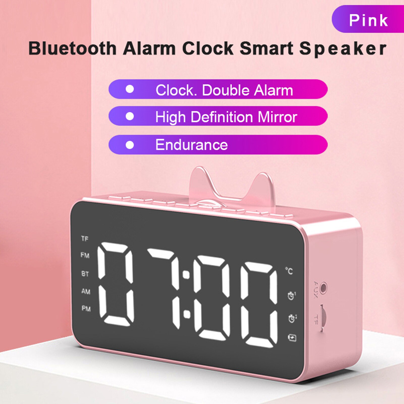 SALES！！ Q9 Bluetooth 5.0 Wireless Rechargeable Clock Subwoofer Speaker Music Player
