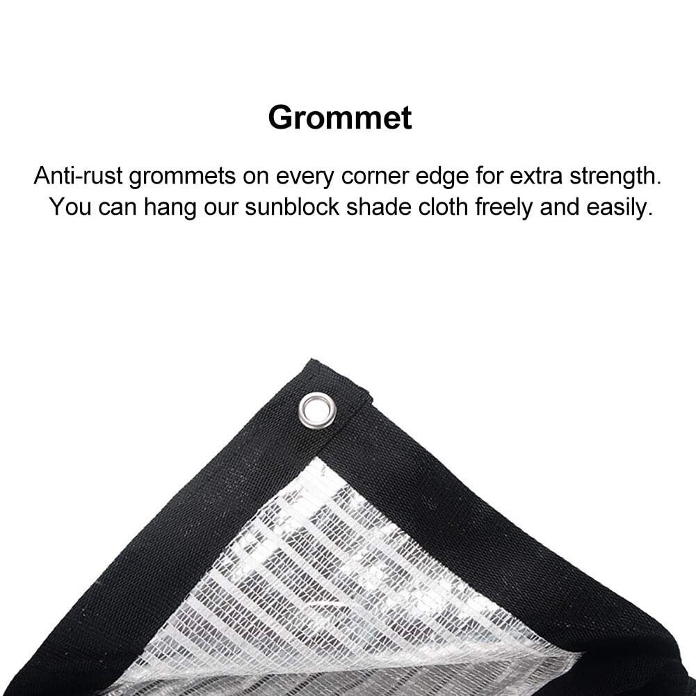 Reflective Shade Cloth Aluminum Foil Shading Sail Sunsn Shade Net 2X2M for Garden Flower Plants Pergola Patio