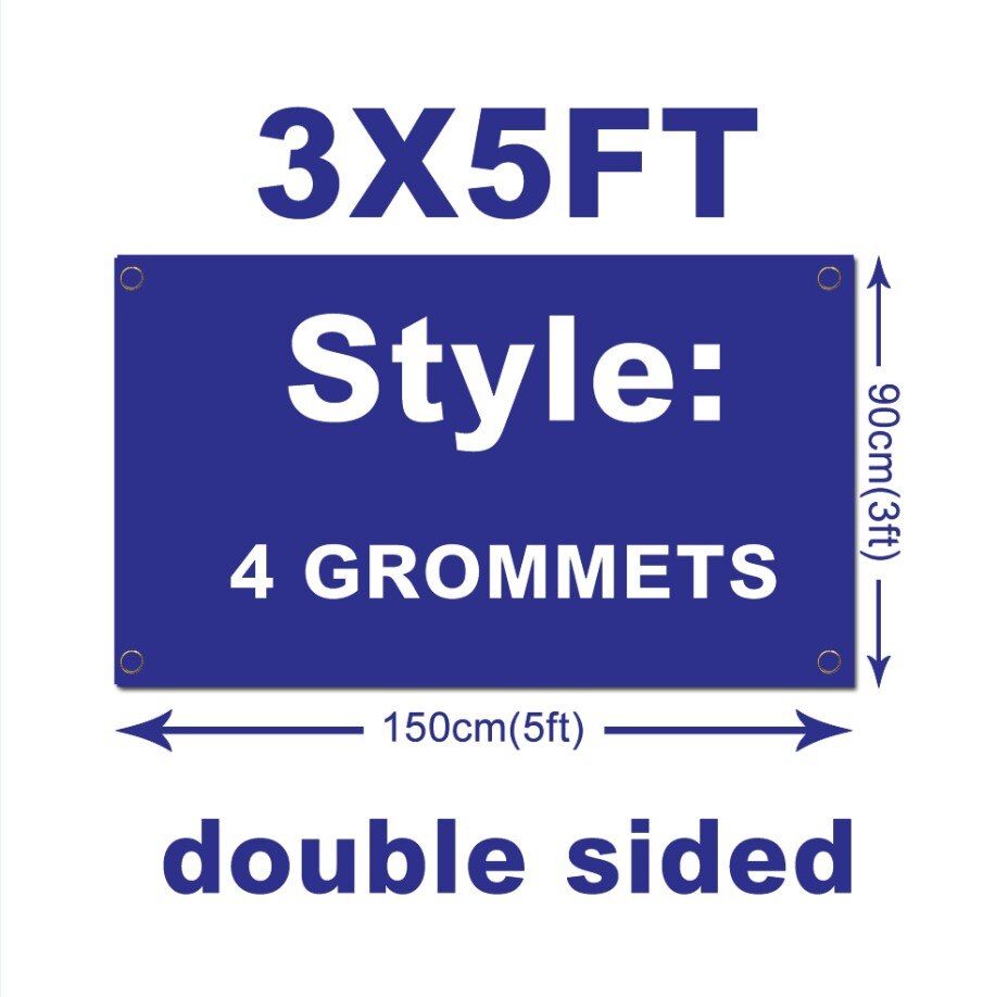 big 3ftx5ft double sided 3 Layers custom flag with metal Grommets: 4grommets