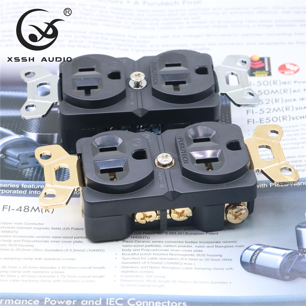 Electrical Outlet - 20A 125V USA Standard - Pure Copper Gold/Rhodium Plated - Surge & Overload Protection