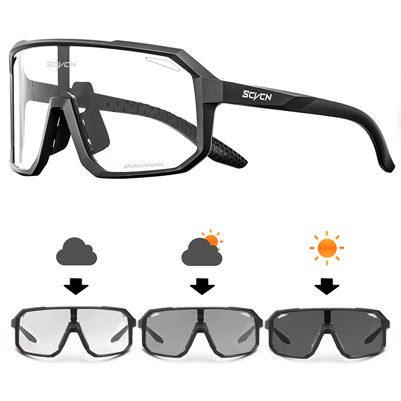 SCVCN gafas de sol fotocromáticas para ciclismo para hombre, gafas deportivas para ciclismo de montaña, gafas UV400 para mujer, gafas para conducir en bicicleta: Azul