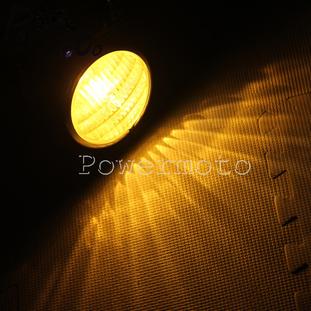 Cromo amarillo vidrio Vintage Café Racer Bobber faro 4,5 “faro Brat Chopper personalizado motocicleta 4,5" Faro Retro