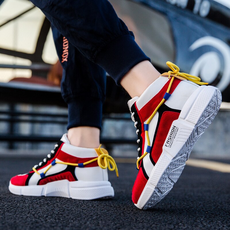 Aizhetu high top sko mænd fritidssko ins sneakers mænd sko efterår mandlige sko