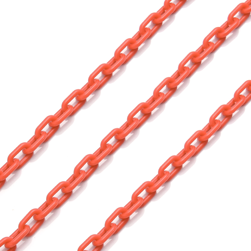 SAUVOO 5m Colorful Acrylic Link Chain Closed Soldered Cable Chain For Necklace Bracelet Making Plastic Chain Links 13.5x7.5mm: Silver
