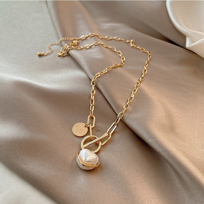 Meyrroyu Rvs Romantische Parel Hart Ketting Voor Vrouwen Ot Toggle Sluiting Ketting Trend Party Mode-sieraden