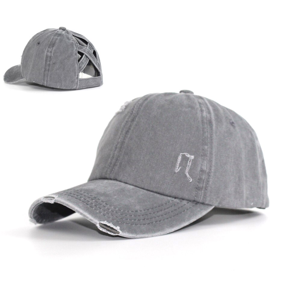 Stijl Dames Paardenstaart Baseball Cap Gewassen Gat Trucker Cap Straat Hip Hop Verstelbare Hoed Snap Back Casual Alle-wedstrijd Zonnehoed