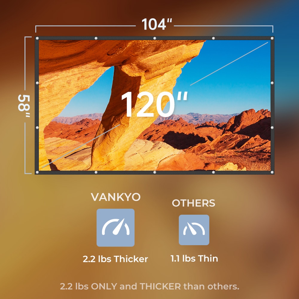 VANYKO 3D HD Projector Screen 100 120 Inches Reflective Fabric Cloth Home Outdoor Office Portable Projection Screens