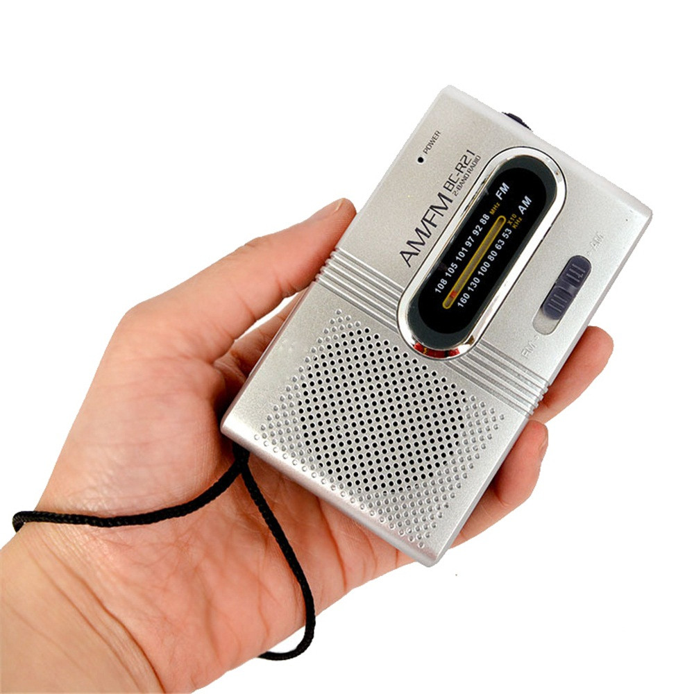 Hiperdea trådløse radio mini bærbar lomme am / fm teleskopantennen batteridrevne radiomodtager apr 19