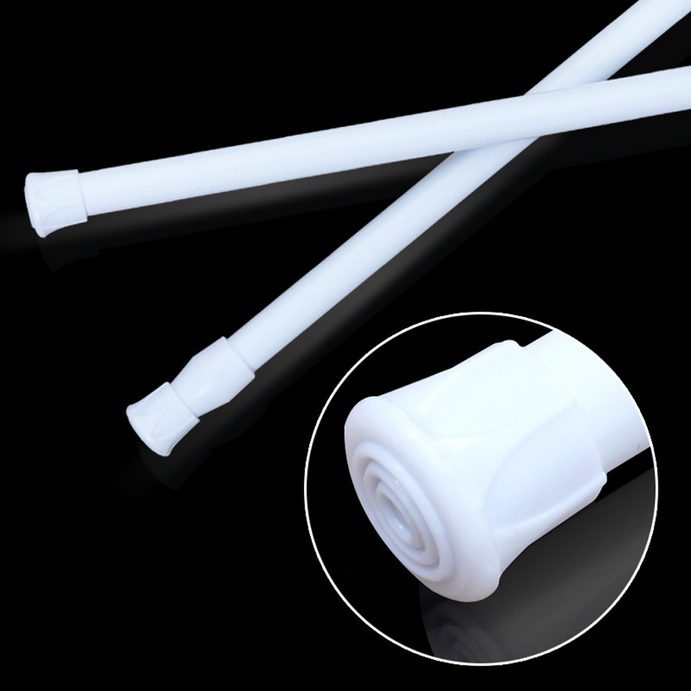 Bathroom Product Supply Spring Loaded Extendable Telescopic Net Voile Tension Curtain Rail Pole Rod Rods Shower Curtain Poles