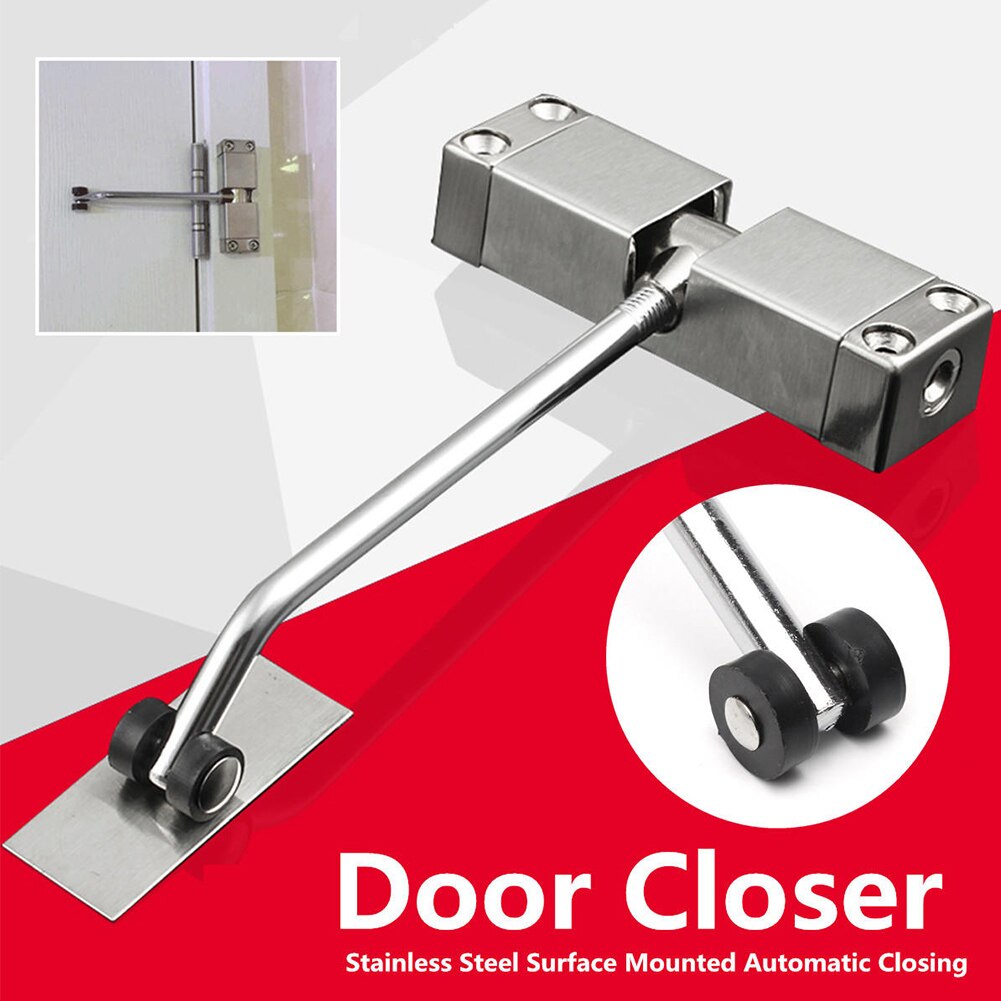 Spring Security Locks Adjustable Surface Mounted Automatic Stainless Steel Closing Door Closer Simple Home