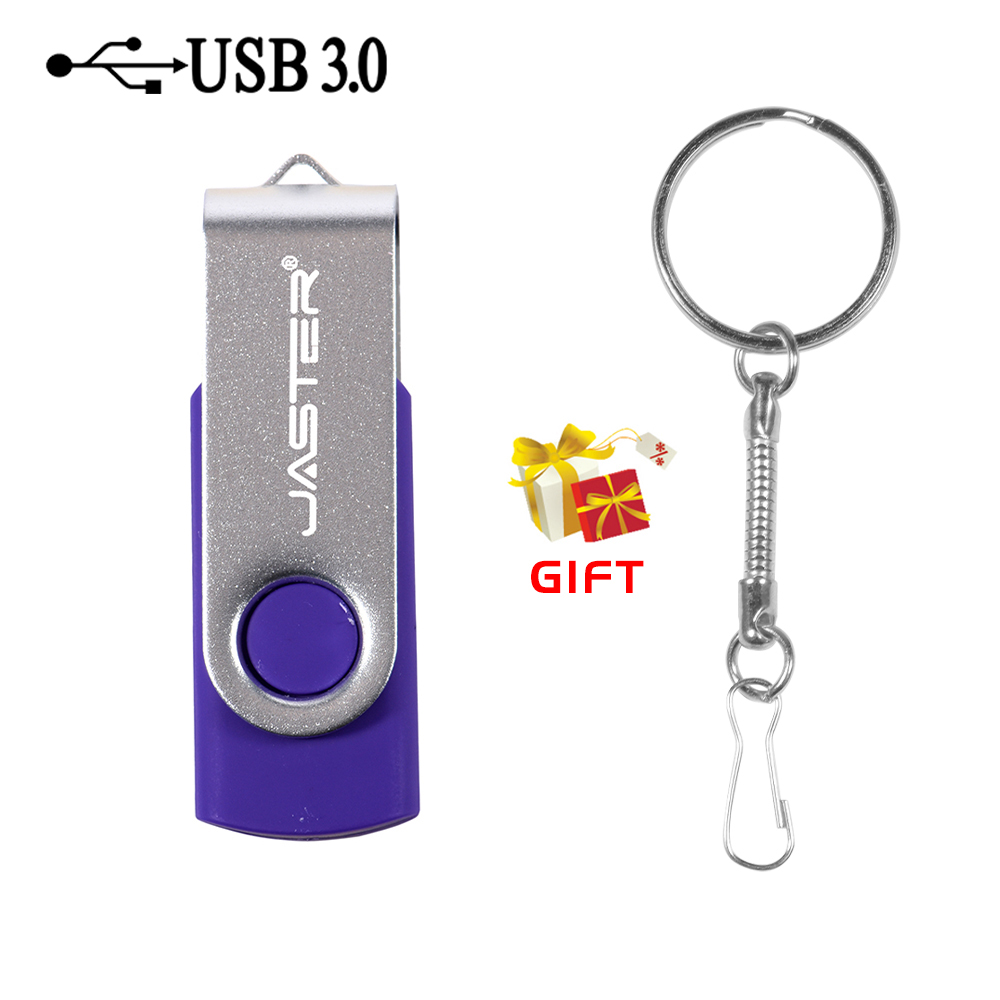 Roterbar farverig usb 3.0 -stik lilla 128gb pen drive rød 32gb nøglering sort memory stick business blå: Lilla / 64gb